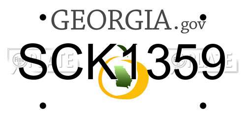 SCK1359 Georgia License Plate