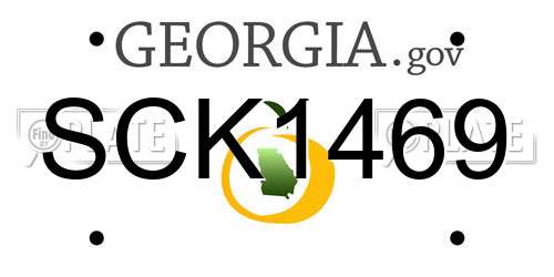 SCK1469 Georgia License Plate