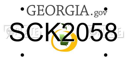 SCK2058 Georgia License Plate