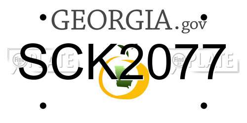 SCK2077 Georgia License Plate