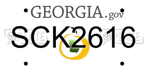 SCK2616 Georgia License Plate