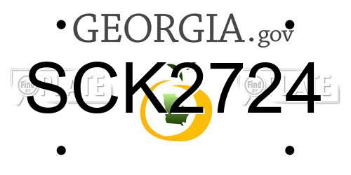 SCK2724 Georgia License Plate