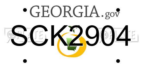 SCK2904 Georgia License Plate