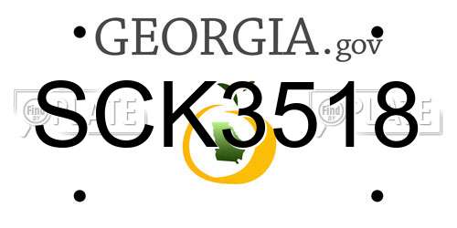 SCK3518 Georgia License Plate
