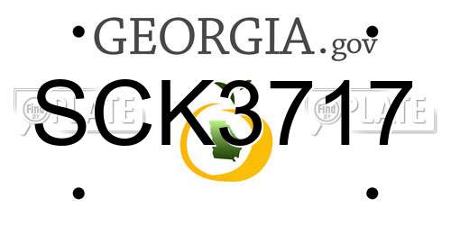 SCK3717 Georgia License Plate