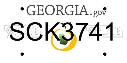 SCK3741 Georgia License Plate