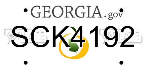 SCK4192 Georgia License Plate