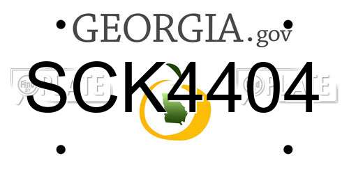 SCK4404 Georgia License Plate