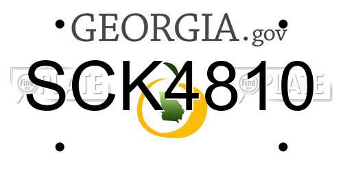 SCK4810 Georgia License Plate