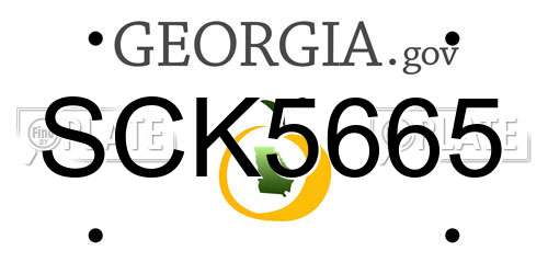 SCK5665 Georgia License Plate