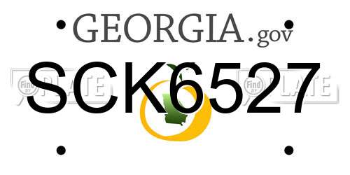 SCK6527 Georgia License Plate