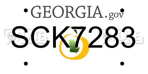 SCK7283 Georgia License Plate
