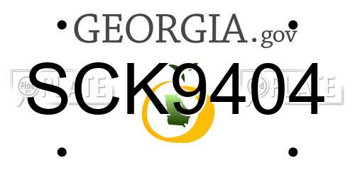 SCK9404 Georgia License Plate