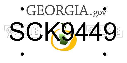 SCK9449 Georgia License Plate