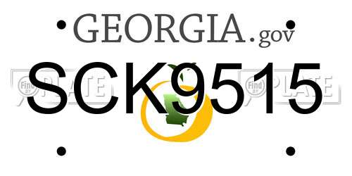 SCK9515 Georgia License Plate