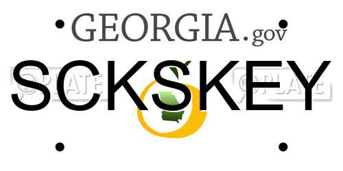 SCKSKEY Georgia License Plate