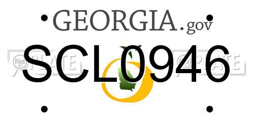 SCL0946 Georgia License Plate