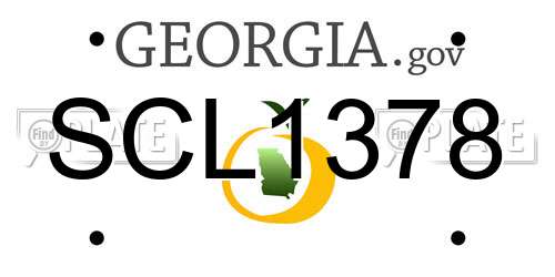 SCL1378 Georgia License Plate