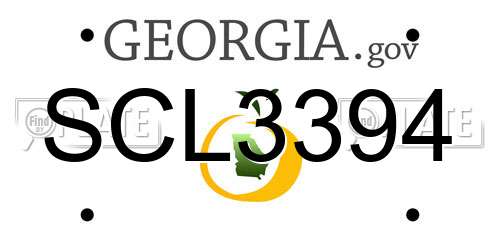 SCL3394 Georgia License Plate
