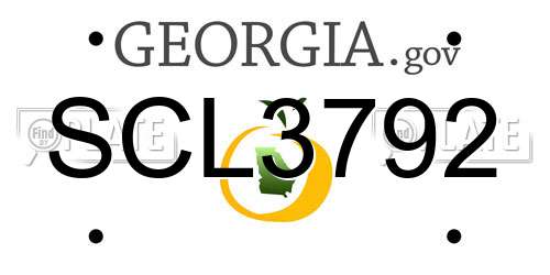 SCL3792 Georgia License Plate