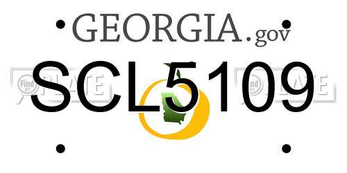 SCL5109 Georgia License Plate