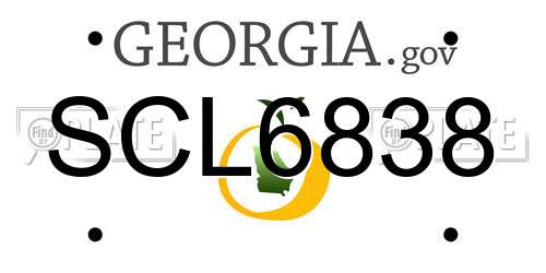 SCL6838 Georgia License Plate