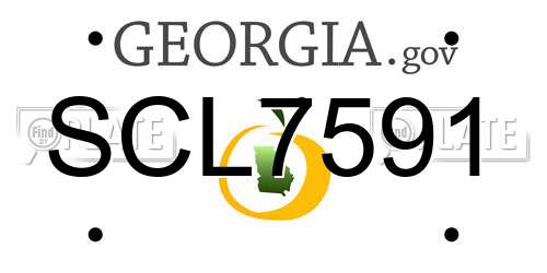 SCL7591 Georgia License Plate