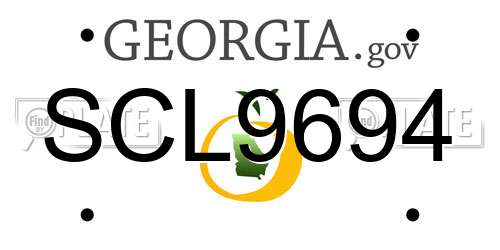 SCL9694 Georgia License Plate