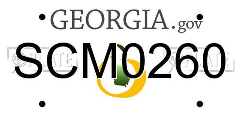 SCM0260 Georgia License Plate