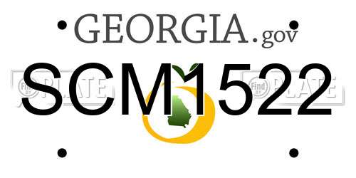 SCM1522 Georgia License Plate