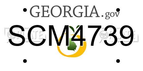 SCM4739 Georgia License Plate