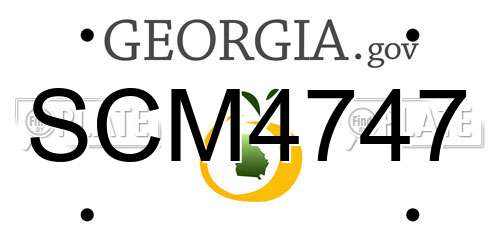SCM4747 Georgia License Plate