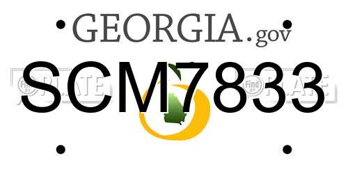 SCM7833 Georgia License Plate