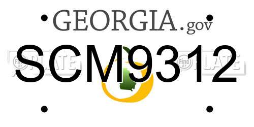 SCM9312 Georgia License Plate