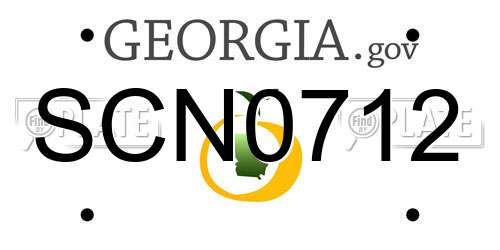 SCN0712 Georgia License Plate