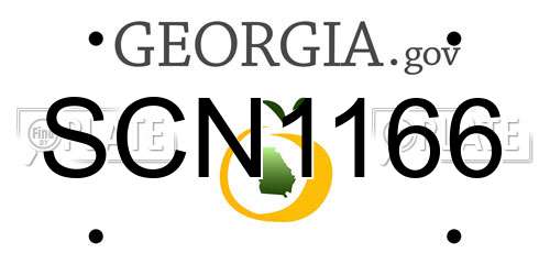 SCN1166 Georgia License Plate