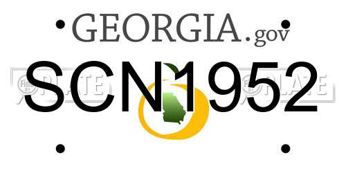 SCN1952 Georgia License Plate