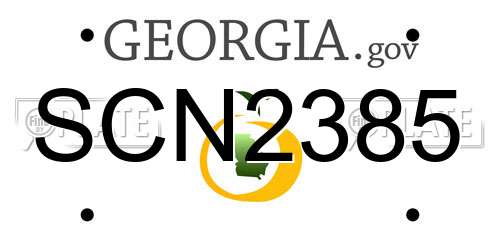 SCN2385 Georgia License Plate