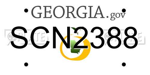 SCN2388 Georgia License Plate