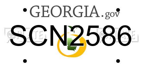 SCN2586 Georgia License Plate