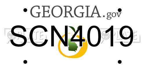 SCN4019 Georgia License Plate