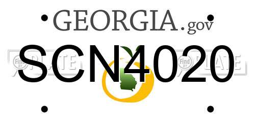 SCN4020 Georgia License Plate