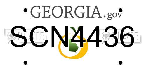 SCN4436 Georgia License Plate