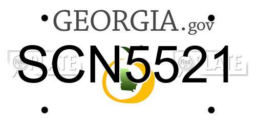 SCN5521 Georgia License Plate