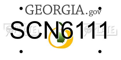 SCN6111 Georgia License Plate