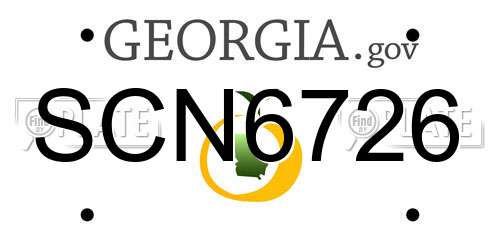 SCN6726 Georgia License Plate