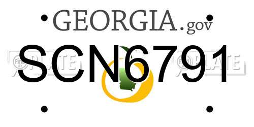 SCN6791 Georgia License Plate