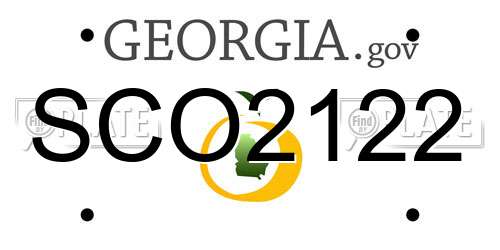 SCO2122 Georgia License Plate