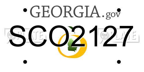 SCO2127 Georgia License Plate