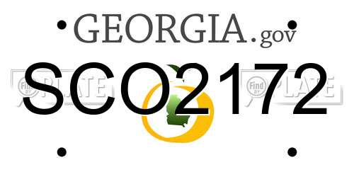 SCO2172 Georgia License Plate